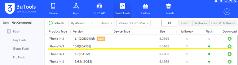 Download iOS 16 using 3uTools - 3UTools